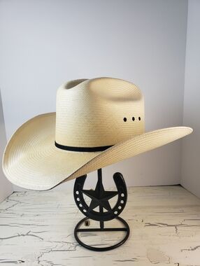 Resistol 10X Cattleman Genuine Shantung Straw Cowboy Hat in size 7-1/4